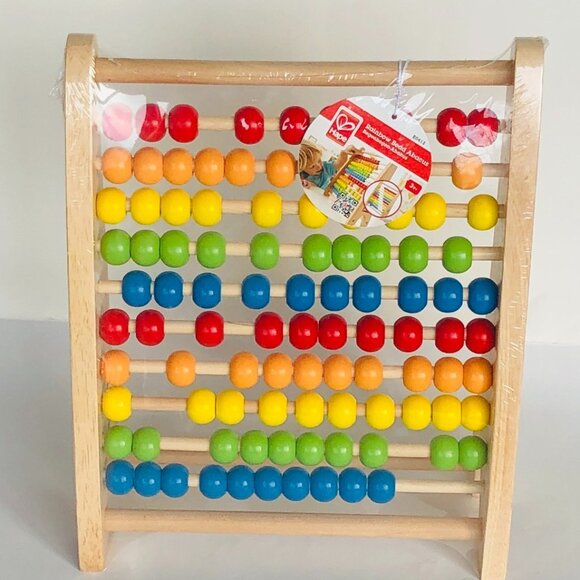 Hape Abacus Wooden Rainbow Colorful Counting Bead New Sealed Age 3+ - Picture 9 of 15